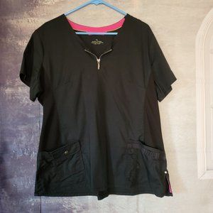 Beyond Scrubs Top Never Worn Black and Pink.